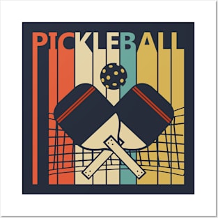 Vintage Retro Pickleball Posters and Art